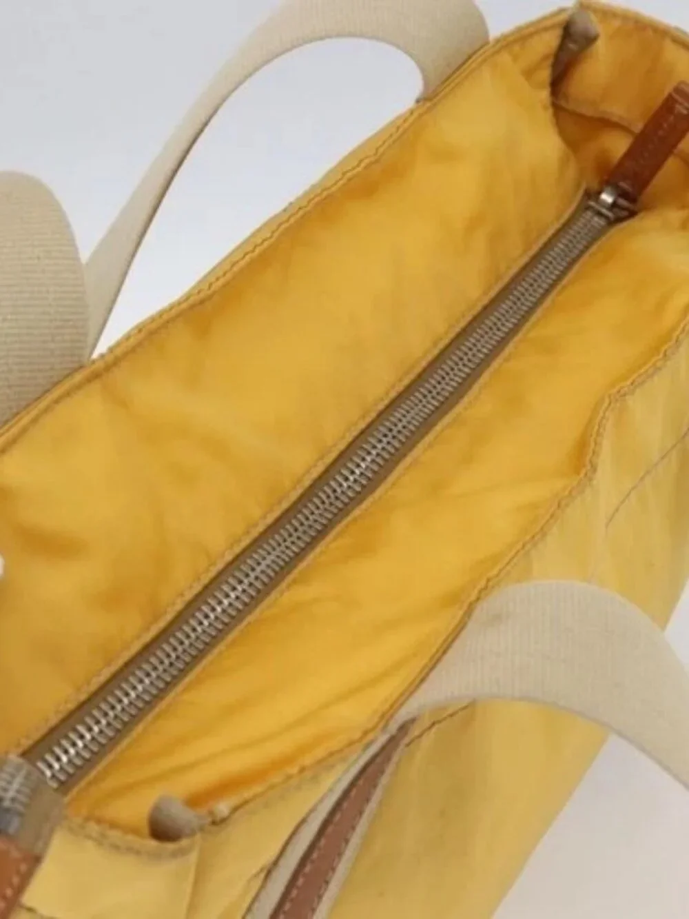 PRADA Tote Bag Nylon Yellow Silver Auth 166759 - Picture 6 of 16